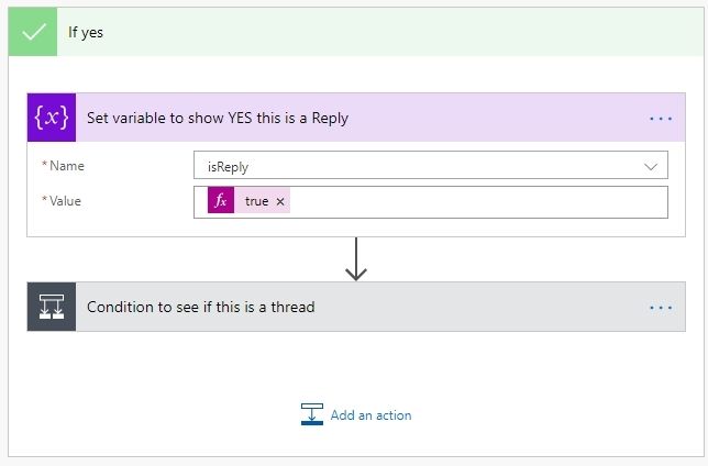 4 - If it is a reply set a variable to show it is a reply and test for thread