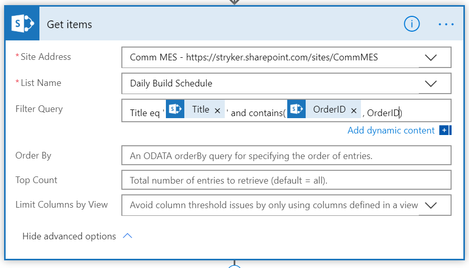 Solved: MS Flow Filter Query Question - Check if string is... - Power  Platform Community
