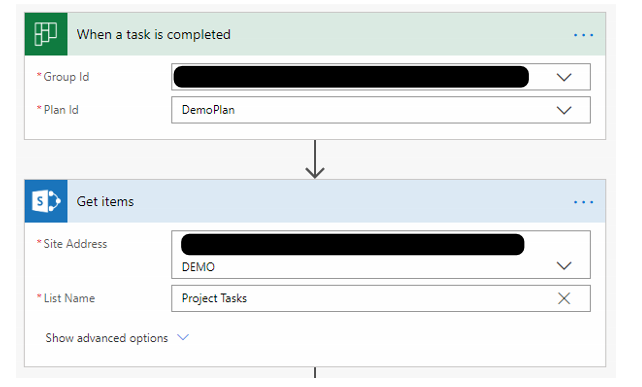 Steps 1-2: Trigger upon task completion, query the matching SP List