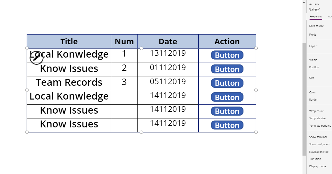 Button inside datatable to perform action on each ... - Power Platform  Community