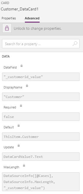 Customer data card