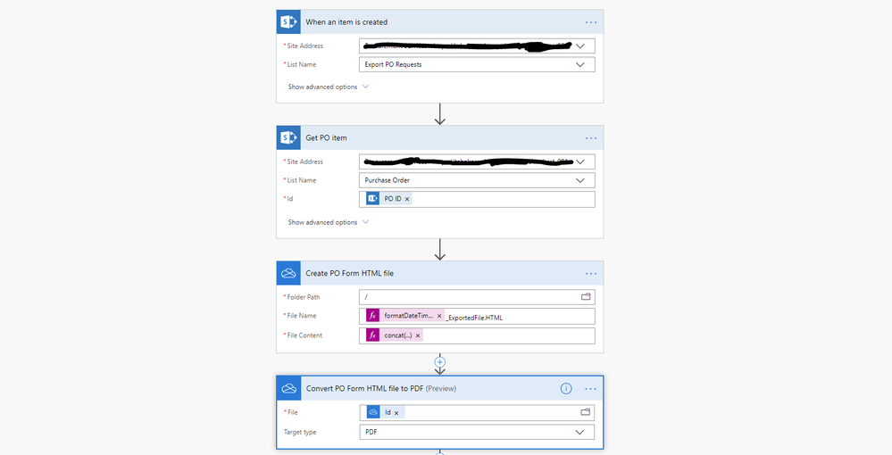 Solved: Microsoft Flow Convert File Activity from HTML to ... - Power  Platform Community
