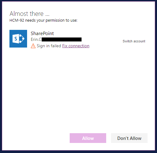 PowerApps Connection Error.png