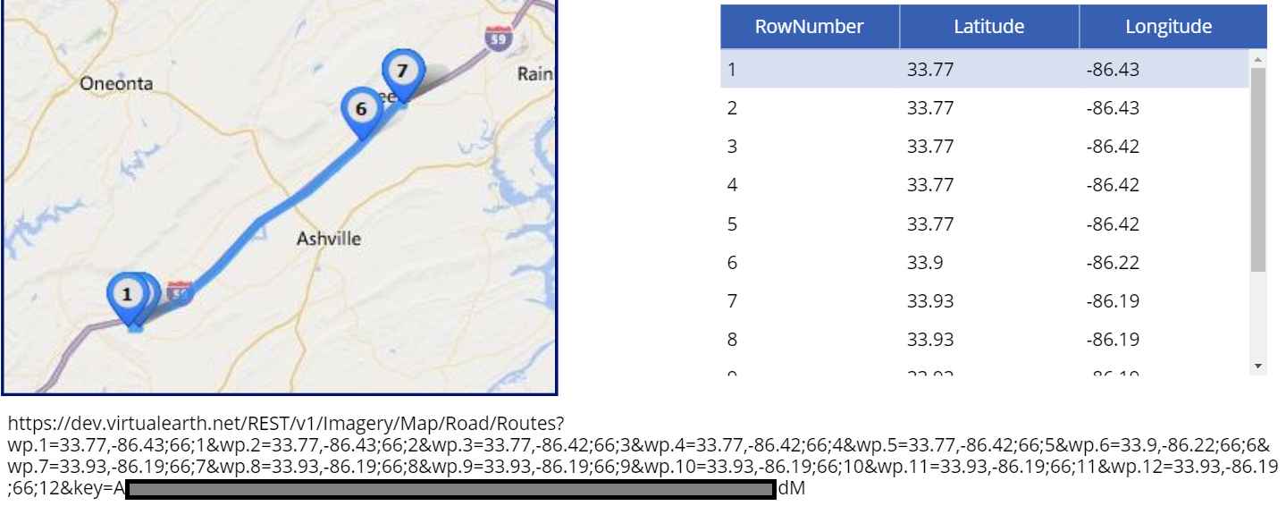 Solved: Google Maps draw line between coordinates - Power Platform