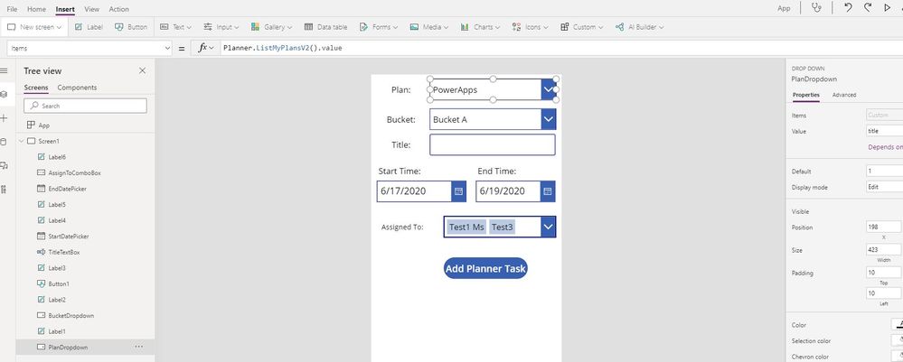 Solved: Creating and Assigning planner task using PowerApp - Power Platform  Community