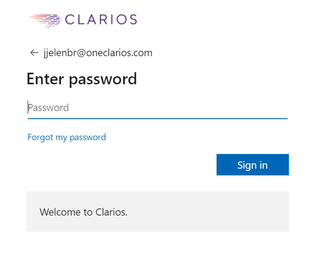 09-01-2020 - Not Opened in Incognito - Asking to Authenticate Again - Now Prompting for Clarios Credentials .PNG