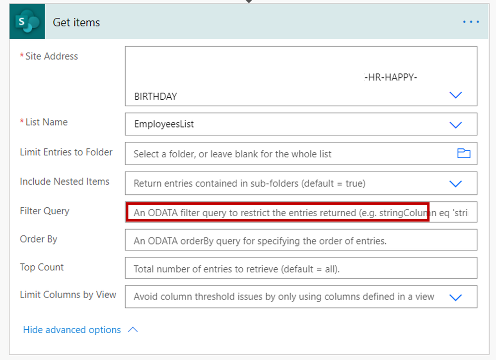 Get items and filter query by date contains day an... - Power Platform  Community