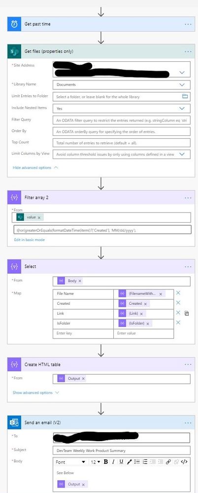 Flow to Send Email Summary (HTML Table) of Files C... - Power Platform  Community