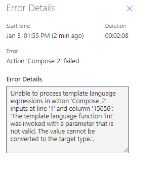 Unable to process template language expressions fo - Power Platform  Community