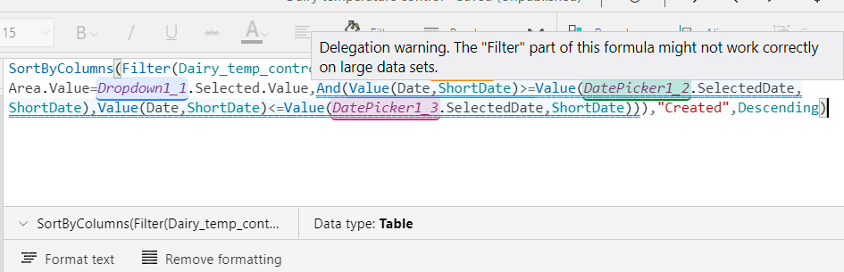 Solved: Delegation warning. This part "Filter" of this for... - Power  Platform Community