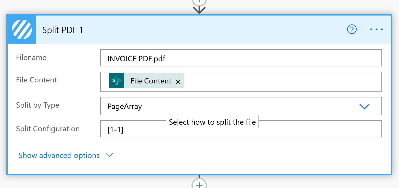 Split a PDF Document with Power Automate