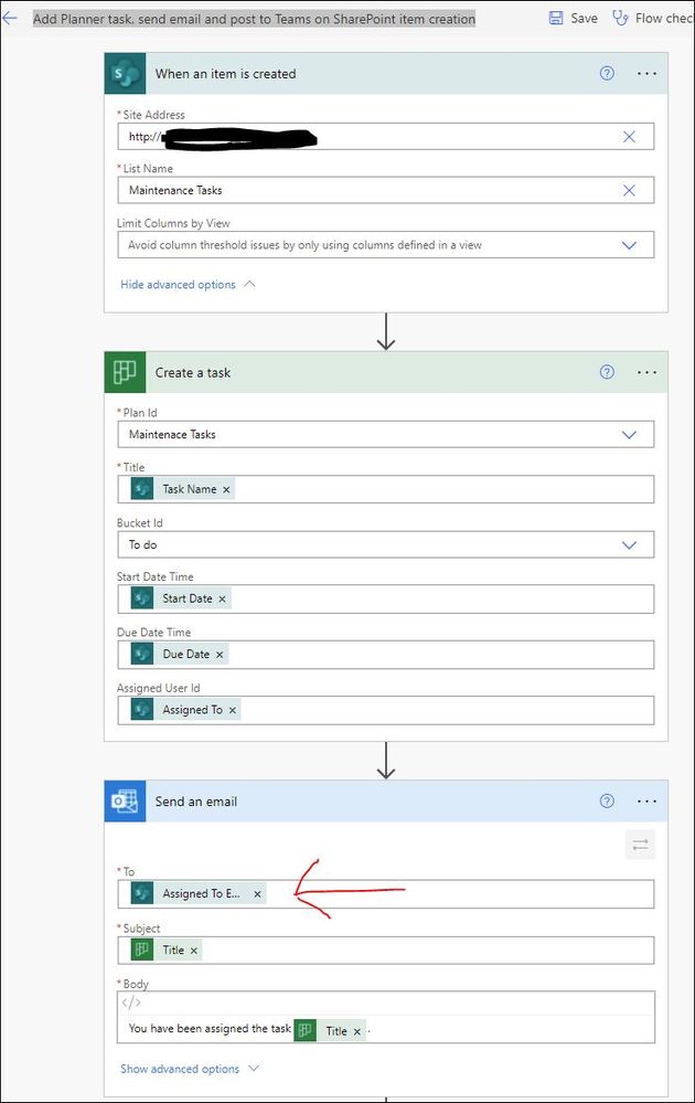 Assigned to Email field from Sharepoint comes up N - Power Platform  Community