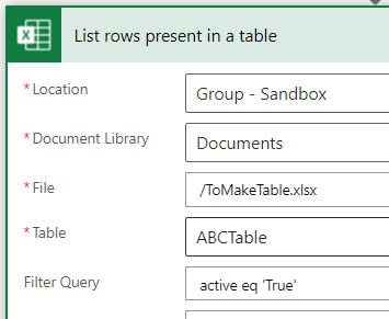 Solved: Filter Query for boolean value in Excel "List rows... - Power  Platform Community