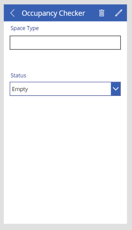User interface of a screen in PowerApps (for mobile phone)