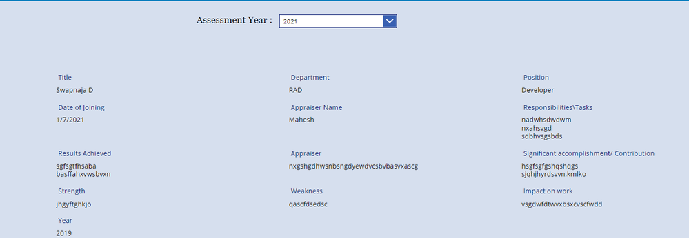 as seen in dropdown it is selected 2021 so based on that this form should be updated