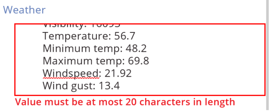 multiline limit of 20 characters?