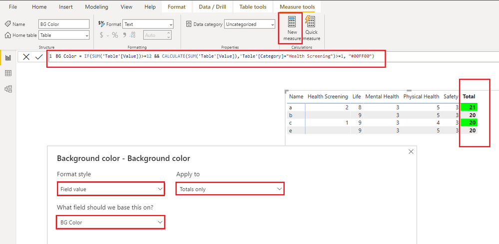 Solved: Power BI - Add background color in matrix table ba... - Power  Platform Community