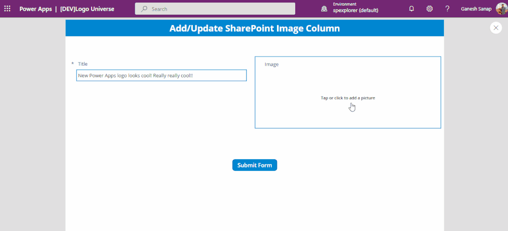 Add, update, or delete images in SharePoint & Microsoft Lists via Power Apps.gif