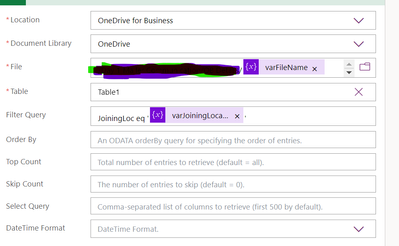 Filter Data from One Drive Excel file based on con... - Power Platform  Community