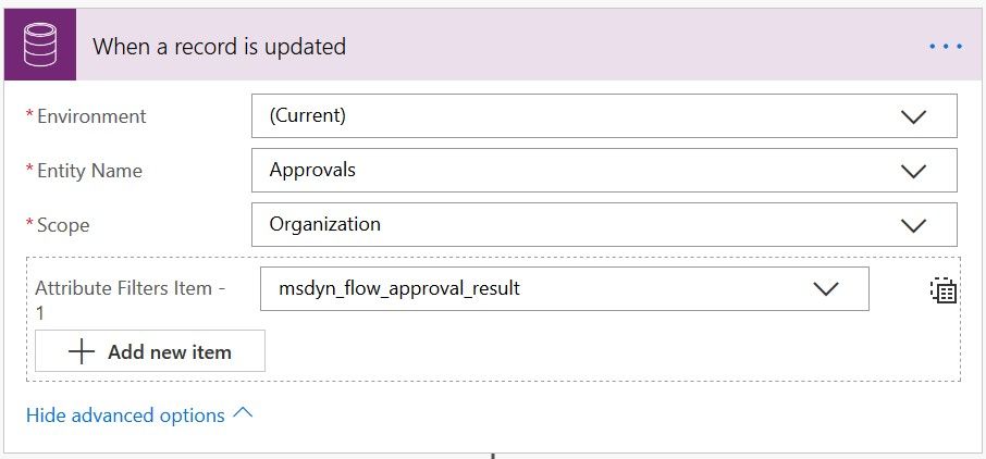 Flow 2: Trigger the flow when the result field of an approval record is updated