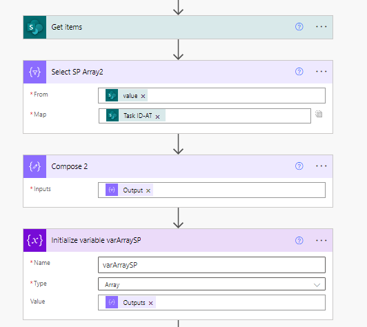 Array2 Created from Get items call to Sharepoint