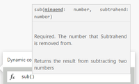 Subtraction Expression sub()