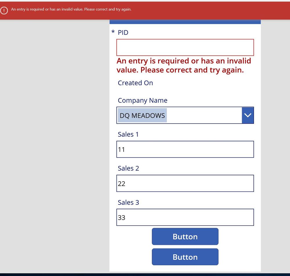 Error on Submit form  if you do not manually enter PID value