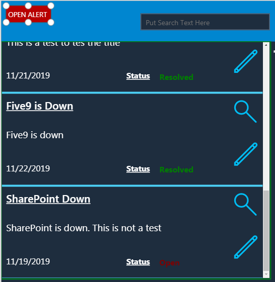 The View of the Powerapp